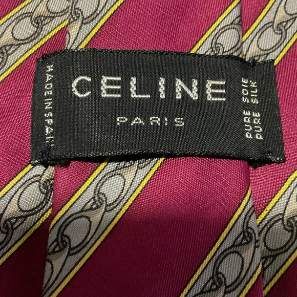 Celine Paris Men's 100% Silk Tie - Picture 5 of 11